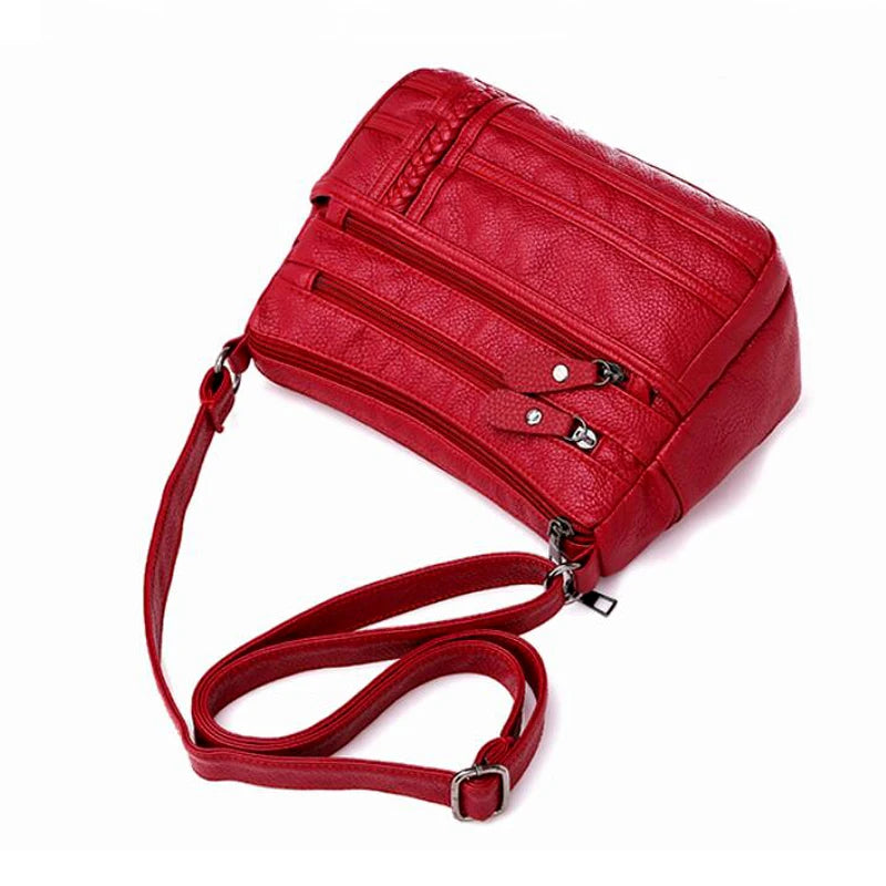 Bolsa de couro feminina Athena vermelha