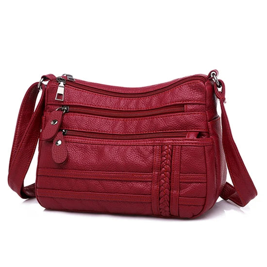 Bolsa de couro feminina Athena vermelha